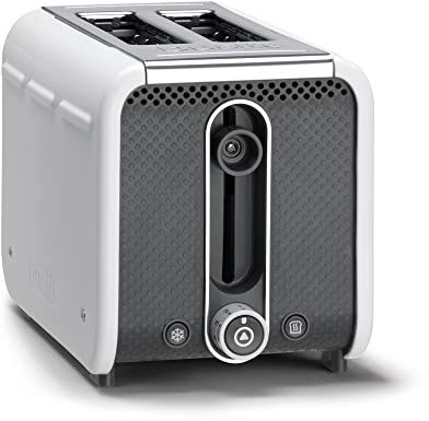 Dualit 2 Slice Studio Toaster | White with Polished Trim | Reheat and Defrost Settings – Multiple levels of Browning Control | Matching Studio Kettle Available