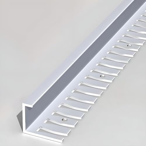 Raouoae Profilo per Piastrelle A L in Alluminio, Montaggio A Vite, Lunghezza 135cm, 2 Pezzi, per Pavimenti con Altezza 8,5-18,5mm, Angolare Protezione Cornice per Piastrelle(Silver,H:18.5MM)
