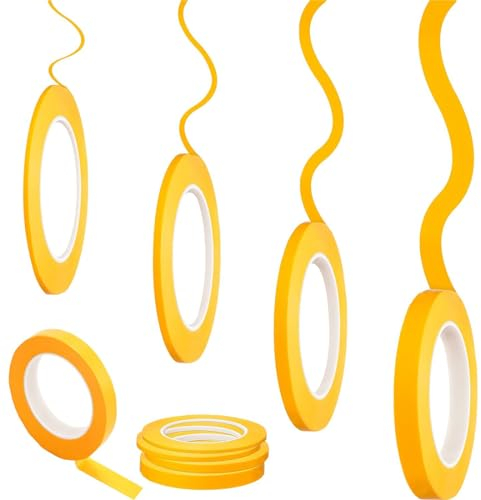 4 Rollos Fine Line Tape,Cinta De Enmascarar Fineline,2/3/6/10mm X 66m, Cintas De Marcado De Rejilla,Para Modelismo Coche Manualidades Y Artes DecoracióN Escuela Oficina