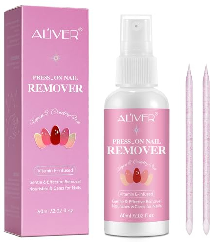 Nagellim Remover För Tryck På Naglar,60Ml Vitamin E Falsk Nagelborttagning För Falska Naglar,Nagellack Remover,Akryl Nageltips Med Nagelband Pusher Adhesive False Nail Remover Tillbehör För Nagelkonst