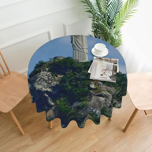GaxfjRu Rio de Janeiro Monte Cristo Flecken- und knitterfreie waschbare Polyester-Tischdecke, dekorativer Stofftisch für Esstisch