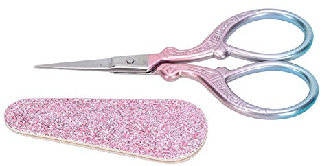 Tyenaza Stickschere, Edelstahl, kleine handgefertigte Nähschere, scharfe Storchenschere, Heimwerkerwerkzeuge, Schneiderei für Papierschneiden, Kunsthandwerksprojekte (Rosa + Schere)