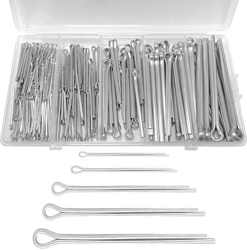 201 Stück 5 Größen Splintstiftsatz, VEINARDYL 304 Edelstahl Splintstift-Clip-Sortiment-Kit, Metallclips und Befestigungsstifte Anhängerkupplungsstift für Heimwerker-Hardwareprojekte, Automobil