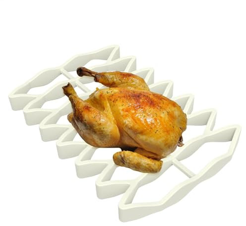 Tostado de silicona para horno, estante para para microondas, bandeja de asado antiadherente, estante de alta temperatura, bandeja de drenaje de aceite, estante de pollo de silicona, bandeja de