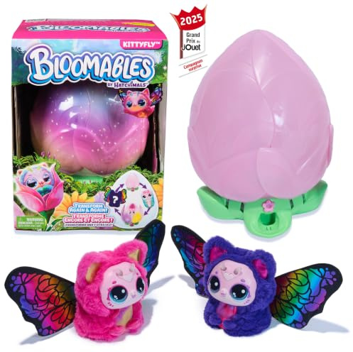 HATCHIMALS BLOOMABLES - Kittyfly Peluche Interactivo Sorpresa con Transformación Mágica Repetible y más de 100 Sonidos - Mascota Interactiva - Juguetes Niñas 5 Años + Regalo Niña 5 Años +