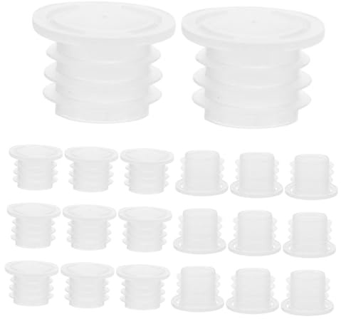 Sosoport 100 Tapones de Botella de Plástico Blanco Superficie Lisa y Cierre Hermético, Tapones Reutilizables de PE para Botellas de Vino y Agua
