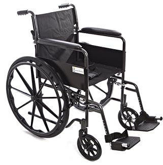 Self Propelled Wheelchair - Half Folding Back, Seatbelt for Safety, Fully Foldable for Transport with Strong Steel Frame