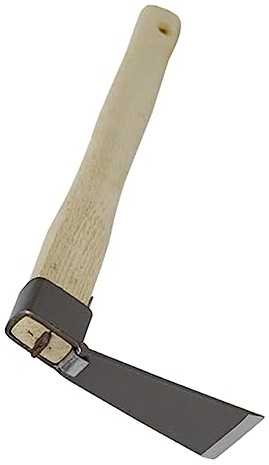 GARIOUANS Kleine Gartenhacke aus Stahl mit Holzgriff, Bodenlockerungshacke | Garten Hacke Klein, Ergonomischer Griff, zum Graben und Lüften, Gartengeräte für Gartenarbeit