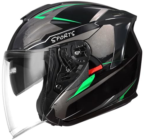 Caschi Moto Jet E Demi-Jet Vintage DOTECE Approvato Casco Moto Aperto con Doppia Visiera 3/4 Mezzo Casco Moto per Uomo E Donna Caschi per Ciclomotori Scooter Caschi Cromwell