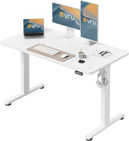 VFU Höhenverstellbarer Schreibtisch mit Speichertasten, 120 x 60 cm