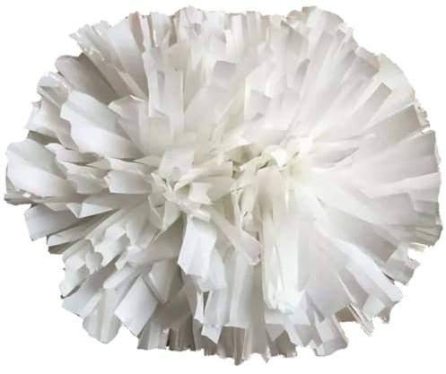 Pompon Per Cheerleader 6 pezzi Pom da Cheerleading, 32 cm, con Manico, Forniture Sportive, Non sbiadiscono(White)
