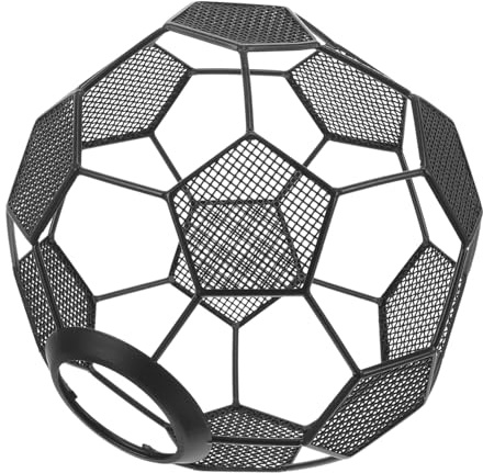 Yardenfun Robuster Fußball Lampenschirm aus Metall Hohlgeflecht mit Loch Dekorativer Kleiner Lampenschirm für Bar Wohnzimmer und Kinderzimmer Trendiges Elektroplattiertes Design Blendfrei