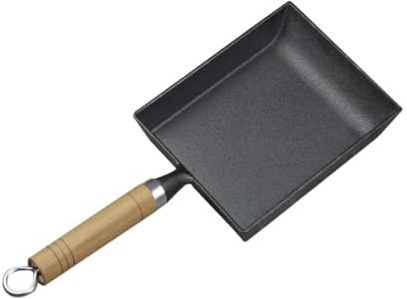 BESPORTBLE Padella in Ghisa Quadrata per Cucina Antiaderente Senza Rivestimento per Uova Fritte Bistecca e Barbecue Fondo Piatto per Cottura Uniforme Materiale Ecologico e Sicuro