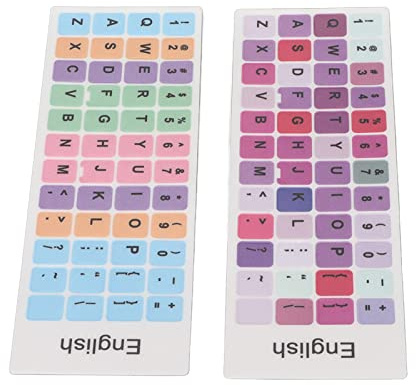 BAFOVY Keyboard Stickers, PVC Material, Keycaps Stickers for 10in to 17in Laptop and Desktop Keyboards (E)