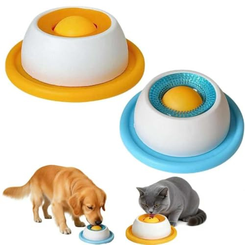 2pcs Cuenco para Lamer Perros,Juguete para Lamer Perros y Gatos,Juguetes de enriquecimiento para Mascotas,para Mascotas Pequeñas, Reductor de Aburrimiento
