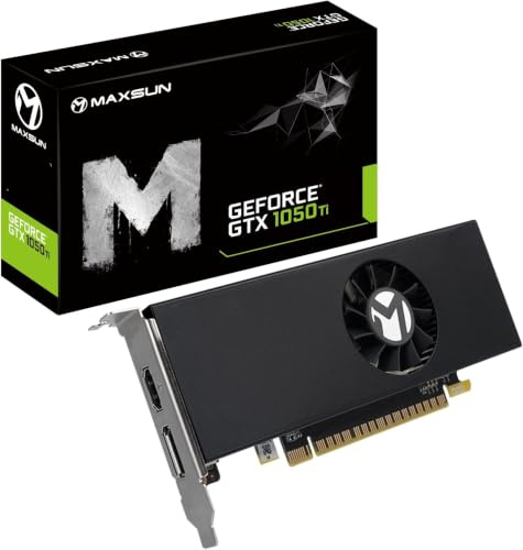 maxsun GEFORCE GTX 1050 Ti 4GB GDDR5 128 Bit Video Gaming Graphics Card for Gaming PC Mini Small Form Factor SSF Slim Low Profile Design GPU, DisplayPort, HDMI