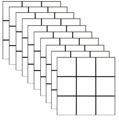 Wandpaneele 10 Stück selbstklebende Fliesenrückwand für Küche und Bad, feuchtigkeitsbeständiges Material mit Marmor-Design für moderne Wandverkleidung (weiß)