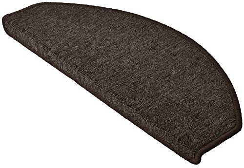 Beautissu XXL Treppenstufen Matten Stufenmatten Selbstklebend Innen Stück | 65x28cm 15 Dunkelbraun Gängige Treppen Treppenmatten Stufenmatte Teppich Treppenteppich Stufenteppich Halbrund ProStair