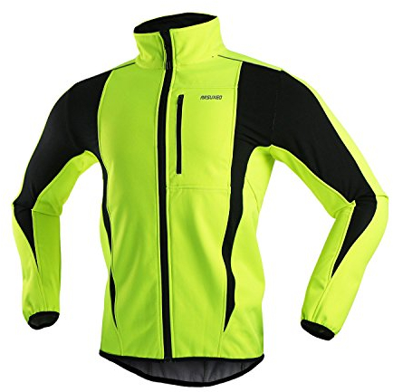 ARSUXEO Herren Radjacke wasserdicht winddicht Winter Thermal Atmungsaktiv Fahrradbekleidung 15K Grün XXL