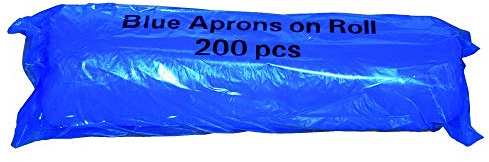Antibakterielle Einweg-Schürzen auf einer Rolle, 200 Stück, blau, 69 cmx117 cm, ideal für den täglichen Gebrauch für Geschäfte, Arbeitsplatz, Friseure, Klinik, Mehrzweck-Einsatz für alle.