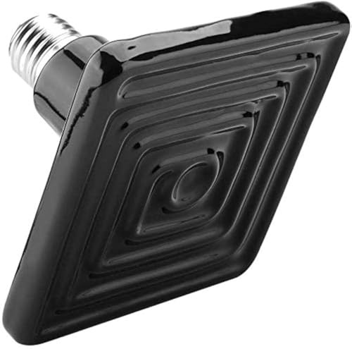 POFET Keramik Wärmelampe, Schwarz Infrarot Keramik Birne Emitter Reptil Haustier Inkubator Brutapparat für Schlange Eidechse Schildkröte Frosch 220V-230V (150W)