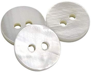 BOTIBOTON - 50 Nacar Naturmuschelknöpfe (Fluss) - Nähzubehör - Made in and Sent from SPAIN - Made in SPAIN -