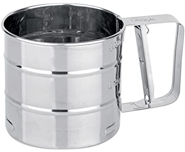 Tradineur - Vaso tamizador de harina con mecanismo para espolvorear, 9,5 x 10 cm