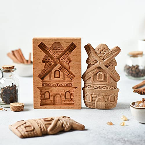 Valink Molde para galletas, madera natural tallada de madera para galletas, molde de galletas de jengibre DIY cortador de galletas de cocina práctica herramientas de hornear
