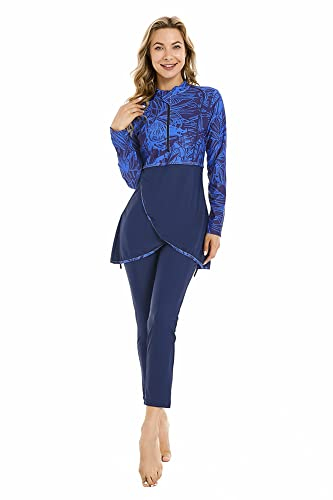 Lange Ärmel Full Cover Badeanzug Muslimische Bademode Islamischer Burkini Hijab Modest Badeanzug(3XL,J2)