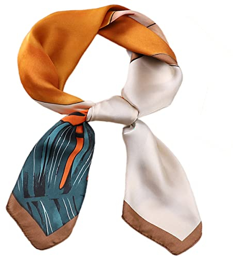 FAIRYGATE Halstuch Damen Seide Halstücher Business Schal Kopftuch Quadrat Bandana Halstuch Seidentuch Drucken Seide Schals Einheitsgröße 26014