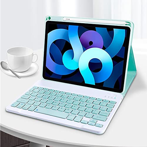 kaitesi Funda de teclado para iPad Mini A17 Pro/iPad Mini de 6ª generación, magnética, desmontable, con soporte de carga para lápiz para iPad Mini 7/6 (verde menta)