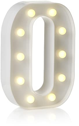 Auraglow LED-Alphabet-Buchstaben- und Zahlen-Lichtschild-Dekorationen, Lampe für Zuhause, Geburtstagsparty, Veranstaltung, Nachtlichter, batteriebetriebene Buchstaben und Zahlen mit Vier-Stunden-Timer