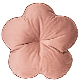 beties - Samt&Sonders Serie - Kissen Blume ca. 50 Ø cm; Blümchen-Kissen, Bodenkissen, Sitzkissen, Wohndekoration & Plüsch-Wurfkissen für Bett, Sofa, Sessel zur Deko-Stofftiere (Altrosa)