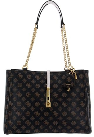 GUESS James Logo Girlfriend Carryall Bag Mocha Logo