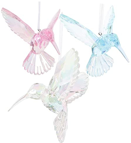 Garneck 3 Pièces Pendentif Oiseau en Cristal Décoration Brillante De Figurines De Colibris en Cristal Décor Suspendu Décoration Doiseau Oiseau Artisanal Acrylique Symphonie