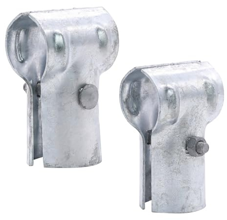 KINNAN 1-3/8 T Clamp for Chain Link Fence End Rail, Galvanized Steel, Includes Bolts & Nuts (2 Pcs)