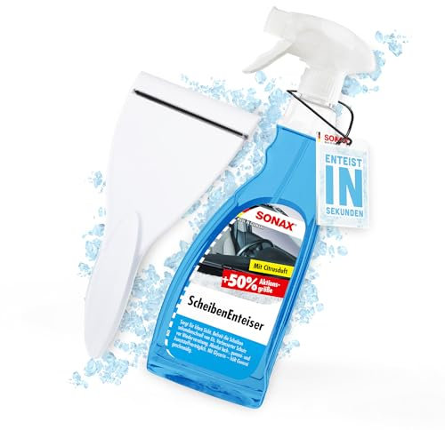detailmate Sonax Kit de dégivrage pour vitres de voiture - Spray dégivrant 750 ml pour vitres de voiture + grattoir à glace - Spray dégivrant pour une vision claire