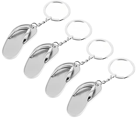 VALICLUD 4stücke Schlüsselanhänger Strand Slipper Auto Schlüsselring Schlüsselführer Strandparty Geschenke Schlüsselführer Zubehör Schlüsselringe