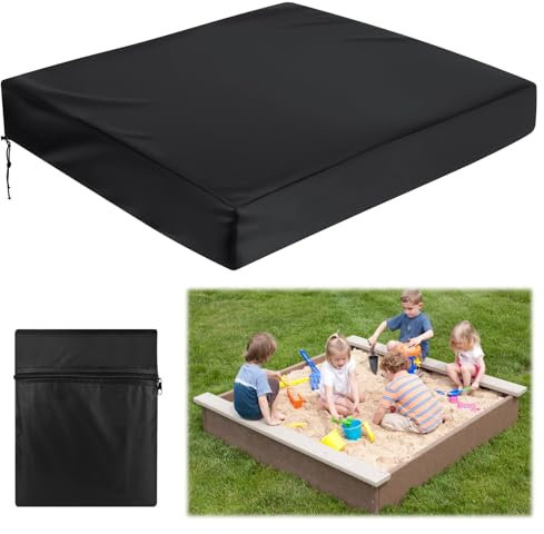 NVIYAM Sandkasten Abdeckung,Square Sandkastenabdeckung 150x150x20cm,210D Oxford-Stoff mit Kordelzug und Elastikband,Wasserdicht, Winddicht, Staubdicht, Geeignet Zum Schutz Von Kinderspielzeug