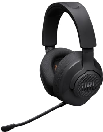 JBL Quantum 360 Wireless Over-Ear Gaming Headphones with 2.4GHz/Bluetooth Dual Wireless Connection, 22H Battery, Multiplatform Compatible, Detachable Mic with Mute Option, in Black