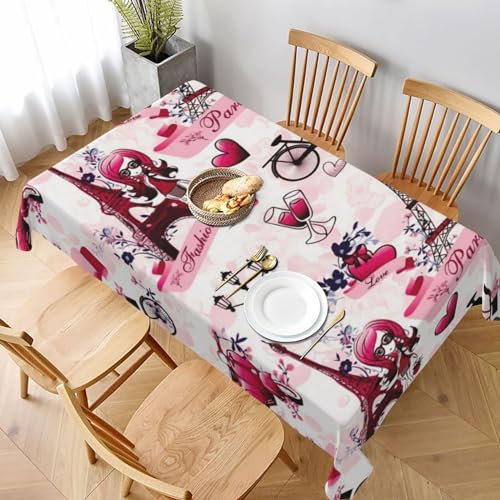 Tischdecke aus Stoff mit Stadtbild Paris-Eiffelturm Frankreich, Bedruckt, rechteckig, 228 x 152 cm | Dekorative Tischdecke für Küche, Esszimmer, Partys, Hochzeiten, Picknicks, LIY14H291
