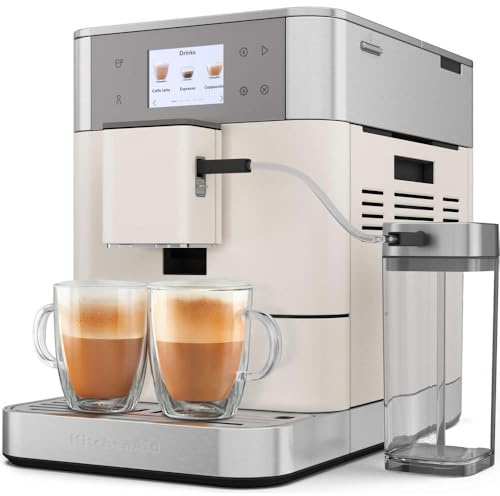 KitchenAid Machine a Café Grain - KF7 - Machine Expresso et Cappuccino avec broyeur - Machine Expresso et Cappuccino - Avec Technologie Thermocoil - Blanc 5KES8557EPL