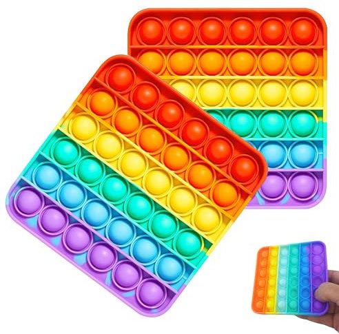 2 Stück Pop It Spielzeug, Pop It Baby, Plopp Spielzeug, Popped, Anti-Stress-Spielzeug, Sensory Fidget Toy, Antistress Spielzeug, Für Kinder Und Erwachsene (Quadratisch)