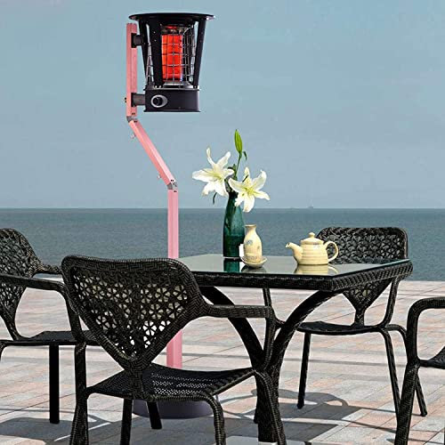 Radiateurs De Terrasse Chauffage De Terrasse Extérieur 6KW, Chauffage Au Gaz Liquéfié Extérieur Réglable en Hauteur, Chauffages Au Sol À Chaleur Rapide, for Bord De Piscine, Arrière-Cour, Jardin