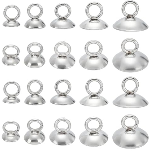HOBBIESAY 30 Stück Perlenverschluss In 5 Größen Edelstahl Perlenkappen Anhänger Runde Metall Anhänger Baumelnder Charm Für DIY Armbänder Ohrringe Halsketten Schmuckherstellung Bohrung:2 3mm