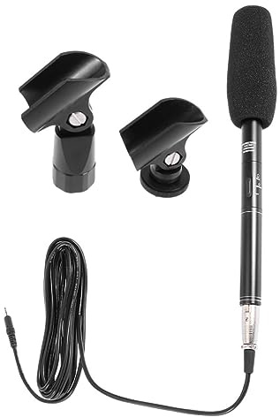 SHOWERORO Microfono Portatile per Interviste Microfono per Telecamera e Smartphone Design Compatto e per Registrazioni in Esterno e Streaming Live