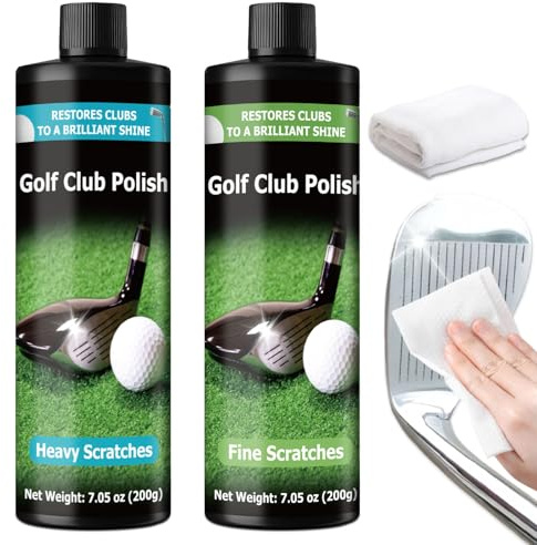 DINGSEN Golfschläger-Politur, Golf-Reinigungsset, 200 + 200 ml, geeignet für Eisen, Hölzer, Putter, Griffe