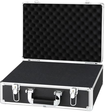 Amagogo Valise Mallette de Transport avec Serrure Porte-Documents Vide Insertion de Mousse multifonctionnelle pour Documents boîte à Outils étui Rigide en, Size L