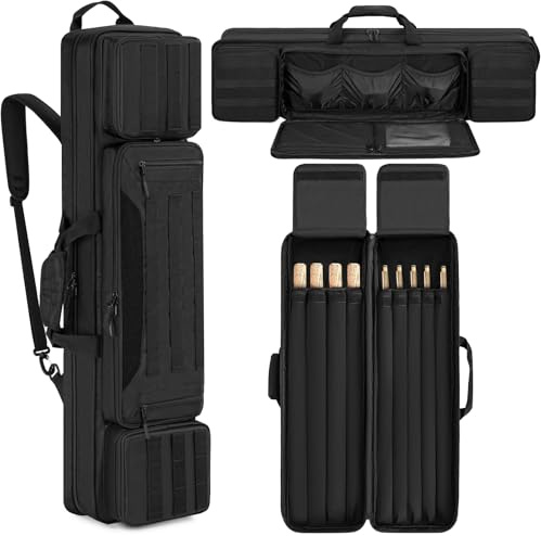 FREEAMG Pool Cue Case, 4x5 Pool Stick Bag Holds 4 Butts and 5 Shafts, Durable Water-resistant Billiard Cue Cases with Adjustable Shoulder Straps and Multiple Accessory Pockets for Men