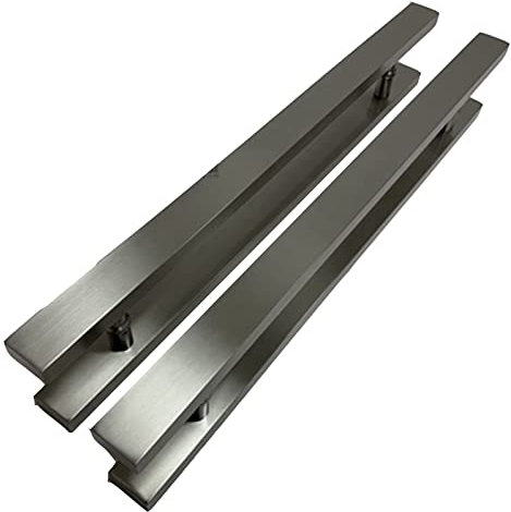 Poignée de porte coulissante moderne en bois pour grange, garage et portes en verre, double face, design en forme de H, opération simple à pousser et tirer, finition argentée, 120 cm